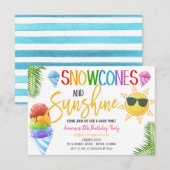 Sneeuwkegels en Zonnefeest Uitnodiging (Voorkant / Achterkant)