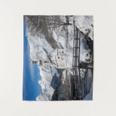 Sneeuwkerk met alpenbergen wandkleed (Voorkant)