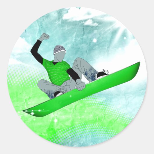 sneeuwkern. ronde sticker (Voorkant)