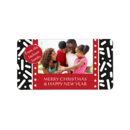 SneeuwkerstBriefpapier en cadeautjes Etiket