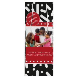 SneeuwkerstBriefpapier en cadeautjes Wijn Cadeautas