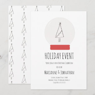 Sneeuwkerstfeestjes met Wereldbol Eenvoudige boom- Kaart