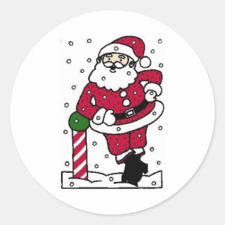 Sneeuwkerstman Ronde Sticker