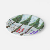 Sneeuwkerstpapier sokken bord (Gekanteld)