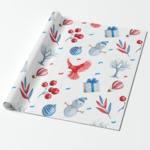 Sneeuwkerstpatroon Mannen Cadeaupapier