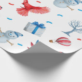 Sneeuwkerstpatroon Mannen Cadeaupapier (Hoek)