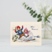Sneeuwkinderen Kerst  Briefkaart (Staand voorkant)