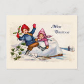 Sneeuwkinderen Kerst  Briefkaart (Voorkant)