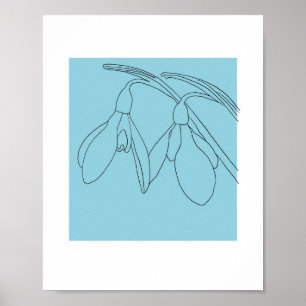 Sneeuwklokje bloem custom poster