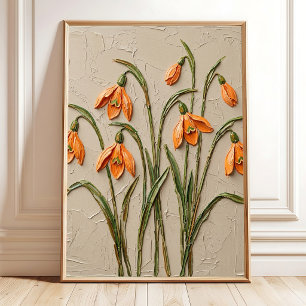 Sneeuwklokje Bloemen Minimalistische Muurkunst Pri Poster