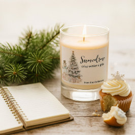 Sneeuwklokje Kerst Kaars Label Sticker