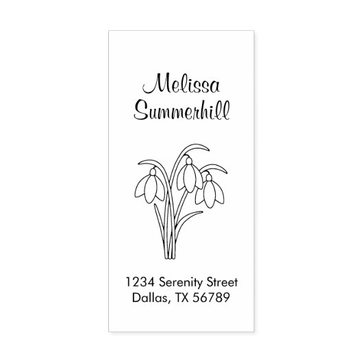 Sneeuwklokjes - Lente Bloemen Adres Rubberstempel (Afrduk)