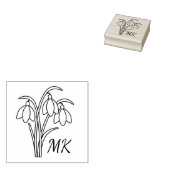 Sneeuwklokjes Lente Bloemen Monogram Beginletters Rubberstempel (Gestempeld)