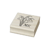 Sneeuwklokjes Lente Bloemen Monogram Beginletters Rubberstempel (Stempel)