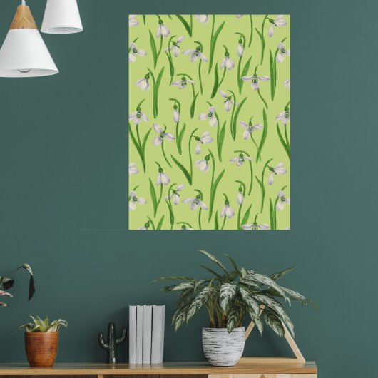 Sneeuwklokjes op honingdauw poster (Woonkamer 1)