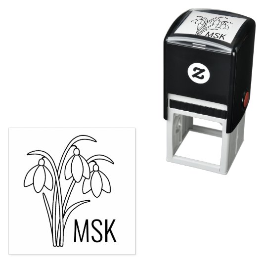 Sneeuwklokjes - Spring Flowers Monogram Initialen Zelfinktende Stempel (In situ)