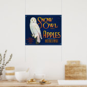 Sneeuwknollen  kratellabel voor appels poster (Keuken)