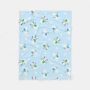 Sneeuwkonijnen & Sneeuwpanda's Fleece Deken