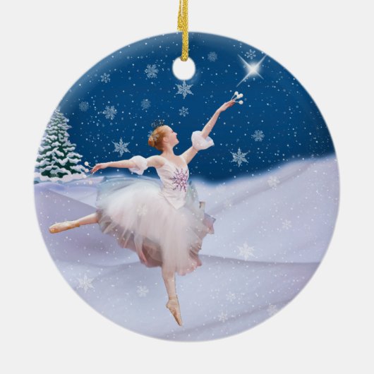 Sneeuwkoningin Ballerina kerstversiering Keramisch Ornament (Achterkant)