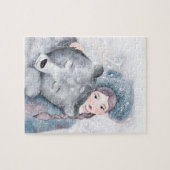 Sneeuwkoningin en Polair Beer in Zachte Waterverf Legpuzzel (Horizontaal)