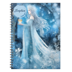 Sneeuwkoningin Fantasy Art - Mystieke Winter Godin Notitieboek