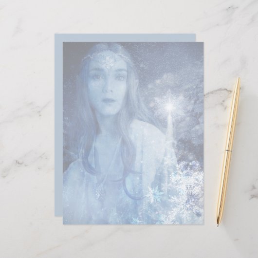 Sneeuwkoningin met kerstcadeaus (Voorkant / Achterkant in situ)