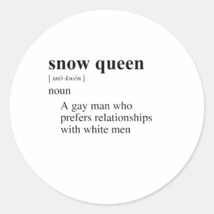 SNEEUWKONINGIN RONDE STICKER