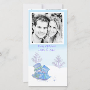 Sneeuwkoppel Fotokaart Feestdagenkaart