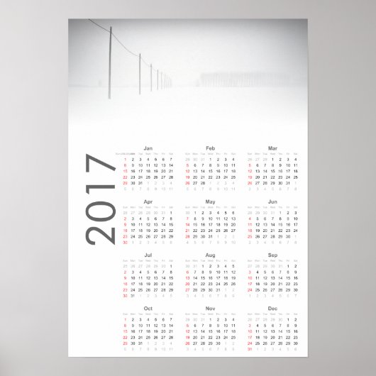 Sneeuwlandschap Kalender 2017 Poster (Voorkant)