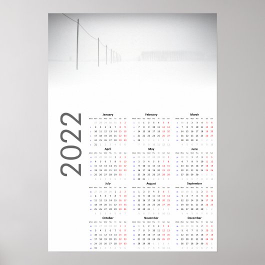 Sneeuwlandschap Kalender 2022 Poster (Voorkant)