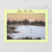 Sneeuwlandschap met kerst met sneeuwbedekking feestdagenkaart (Voorkant)