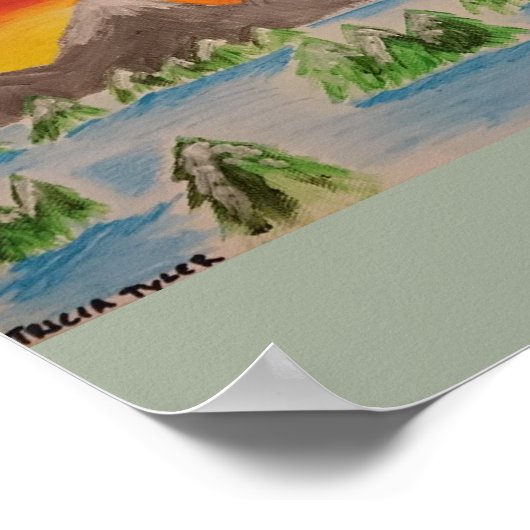 Sneeuwlandschap poster van acrylverf (Hoek)