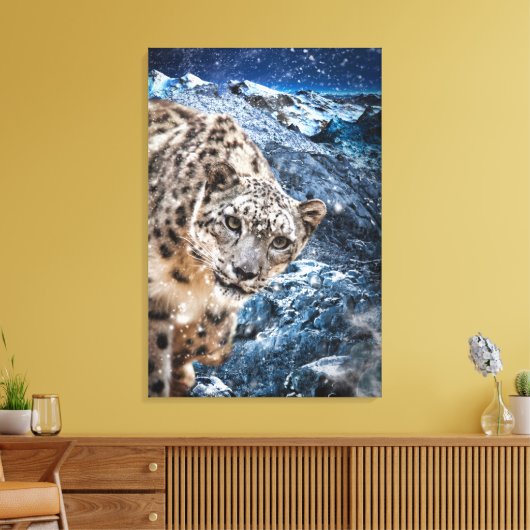 SNEEUWLEOPARD CLOUD WALKER CANVAS AFDRUK (Insitu (Woonkamer))
