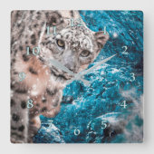 SNEEUWLEOPARD CLOUD WALKER VIERKANTE KLOK (Voorkant)