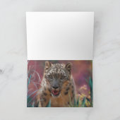 SNEEUWLEOPARD SPRINGTIME FLOWERS KAART (Binnen)