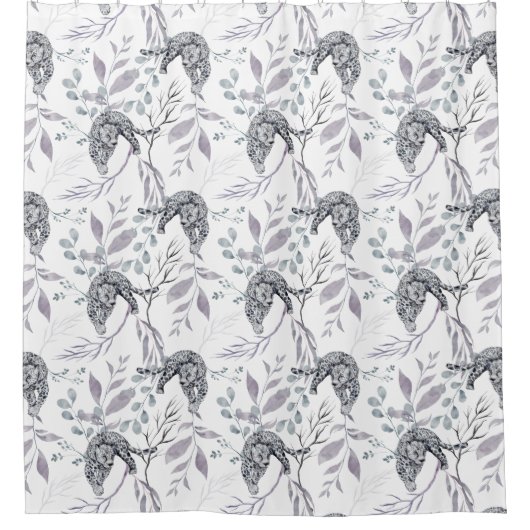 Sneeuwleopard Whimsical Douchegordijn (Voorkant)