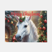 Sneeuwlicht: de betoverde kerst-eenhoorn deurmat (Voorkant)