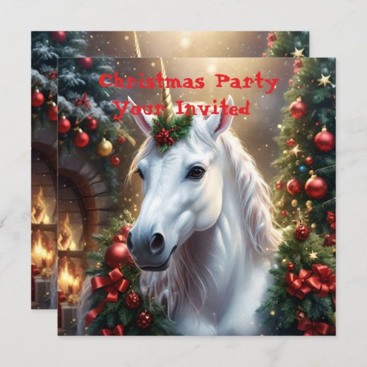 Sneeuwlicht: de betoverde kerst-eenhoorn kaart (Voorkant / Achterkant)