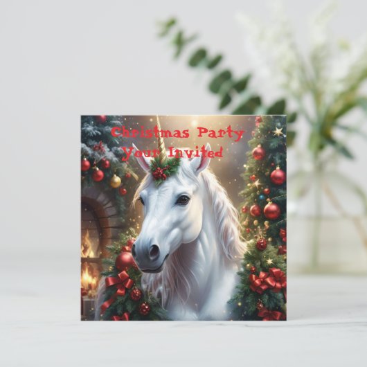 Sneeuwlicht: de betoverde kerst-eenhoorn kaart (Staand voorkant)