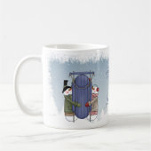 Sneeuwliefde - Snowman Couple die de Mok van de sl (Links)