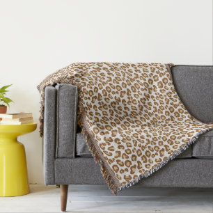 Sneeuwluipaard, beige, tan en crème deken