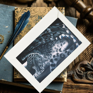 Sneeuwluipaard Beschermer Vleugels Fantasie Wilde  Rechthoekige Sticker