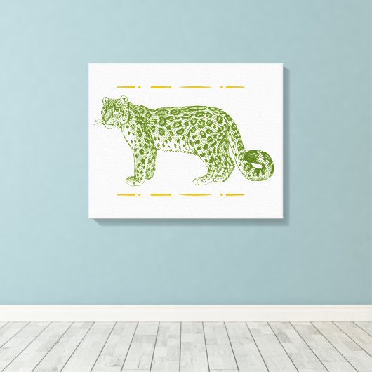 Sneeuwluipaard Canvas Afdruk (Insitu (Houten vloer))