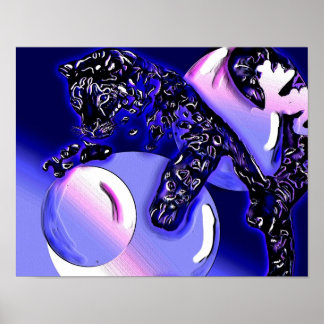 sneeuwluipaard en manen poster