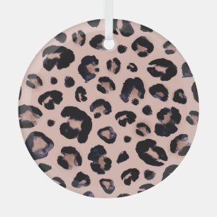 Sneeuwluipaard, hand getrokken textuur. glas ornament