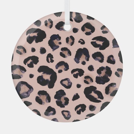 Sneeuwluipaard, hand getrokken textuur. glas ornament (Voorkant)