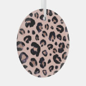 Sneeuwluipaard, hand getrokken textuur. glas ornament (Voorkant Rechts)