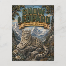Sneeuwluipaard Himalaya POPCUT Briefkaart
