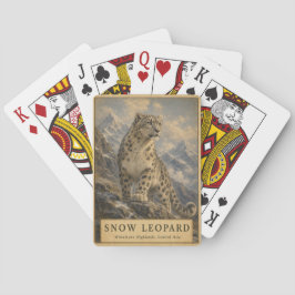 Sneeuwluipaard Himalaya VINTAGE Pokerkaarten