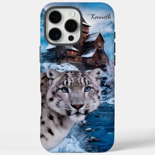 Sneeuwluipaard kijken door winterkasteel Case-Mate iPhone case (Achterkant)